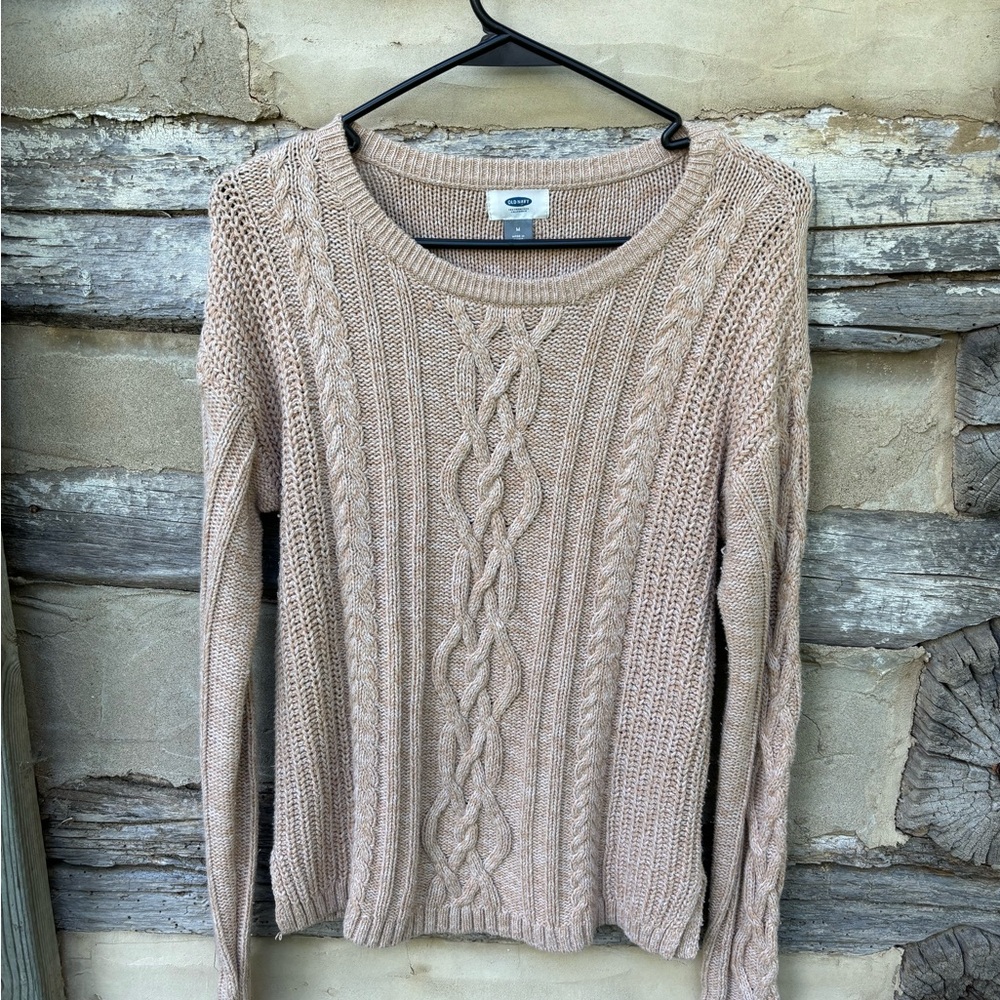 Old Navy Cable Knit Beige Sweater